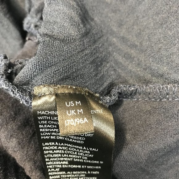 Maeve Womens Navy Blue Thick Embossed Peplum 3/4 Sleeve Scoop Neck Top Size M - Picture 7 of 9